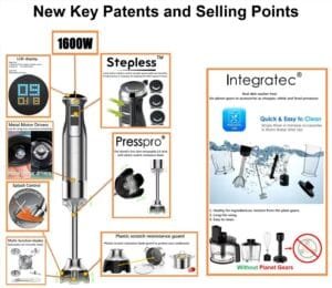 2026 Presspro hand blender 1600W 5 presspro hand blender