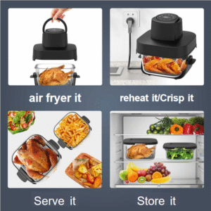 KDF-G6401D Crispi Glass Air Fryer 4.2L+6L 5 Smart Digital Air Fryer